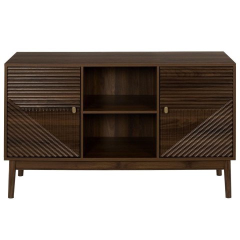 KOMODA NOCELLO, 120 CM, ORZECH, RYFLOWANA, DO SALONU, SYPIALNI, NA NÓŻKACH