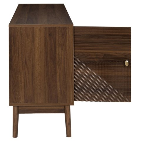 KOMODA NOCELLO, 120 CM, ORZECH, RYFLOWANA, DO SALONU, SYPIALNI, NA NÓŻKACH
