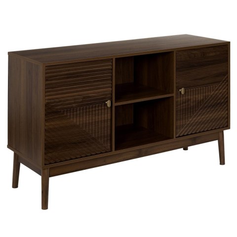 KOMODA NOCELLO, 120 CM, ORZECH, RYFLOWANA, DO SALONU, SYPIALNI, NA NÓŻKACH