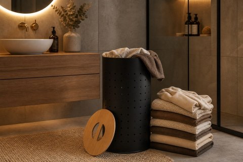 Kosz na Pranie 40l Stal Nierdzewna
