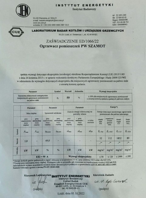 PIECYK KOZA VISPURA, 5KW, SZAMOT, ECODESIGN 2022, DREWNO, PŁYTA, WARSZTAT