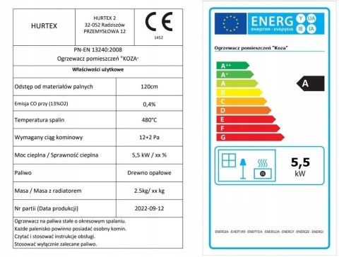 Piec Piecyk SZAMOTOWY Koza ARES - ATEST