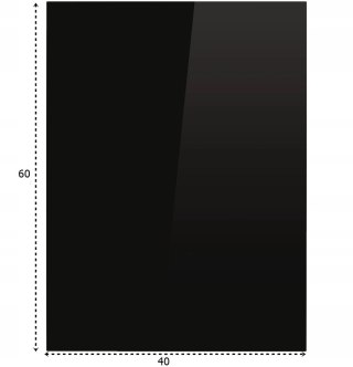 Podstawa szklana hartowana - szyba pod Piec lub Kominek 60x40 cm CZARNA