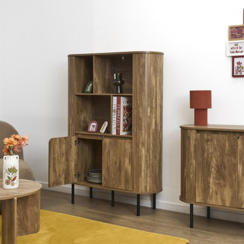REGAŁ NA KSIĄŻKI NORDVIK, DO SALONU, SZAFKA, PÓŁKA, LOFT, DĄB, 100 CM, 5