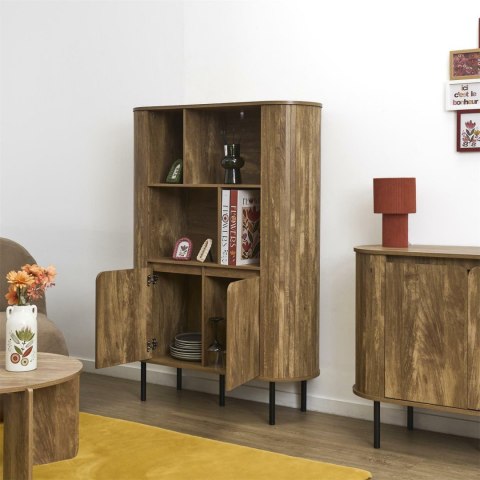 REGAŁ NA KSIĄŻKI NORDVIK, DO SALONU, SZAFKA, PÓŁKA, LOFT, DĄB, 100 CM, 5