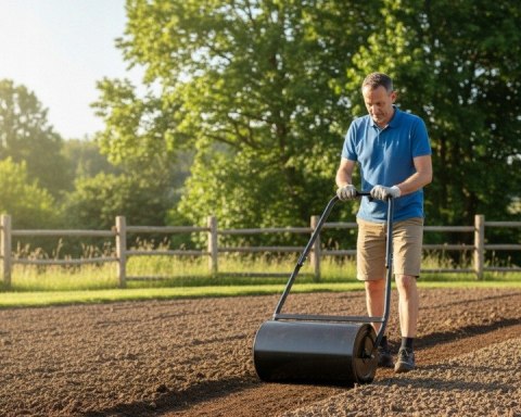 Walec ogrodowy do trawnika 42 cm | 60 kg | Rękawiczki GRATIS