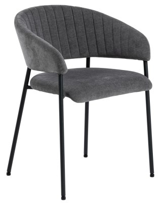 KRZESŁO BELLISSIMA, SZARE, TAPICEROWANE, DO JADALNI, SALON, GLAMOUR, CZARNE