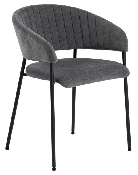 KRZESŁO BELLISSIMA, SZARE, TAPICEROWANE, DO JADALNI, SALON, GLAMOUR, CZARNE