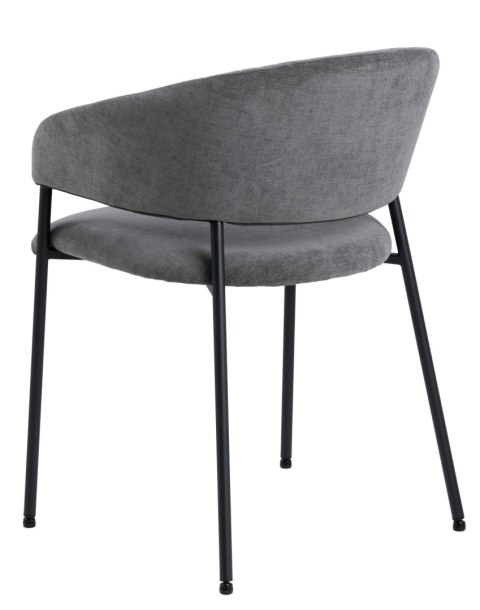 KRZESŁO BELLISSIMA, SZARE, TAPICEROWANE, DO JADALNI, SALON, GLAMOUR, CZARNE