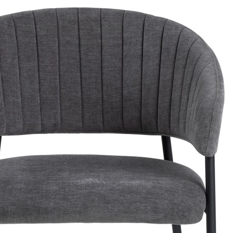 KRZESŁO BELLISSIMA, SZARE, TAPICEROWANE, DO JADALNI, SALON, GLAMOUR, CZARNE