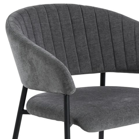 KRZESŁO BELLISSIMA, SZARE, TAPICEROWANE, DO JADALNI, SALON, GLAMOUR, CZARNE