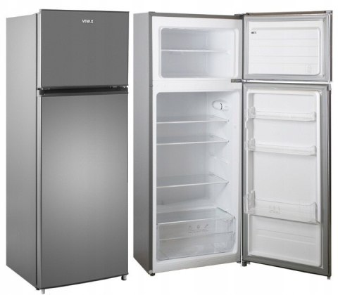 Lodówka Wolnostojąca 143 cm 204L INOX Chłodziarko Zamrażarka Vivax DD-207