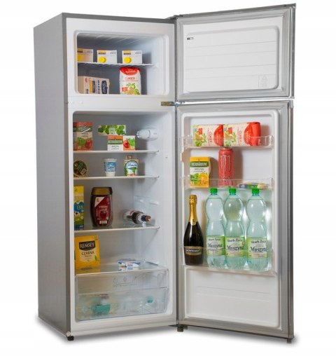Lodówka Wolnostojąca 143 cm 204L INOX Chłodziarko Zamrażarka Vivax DD-207