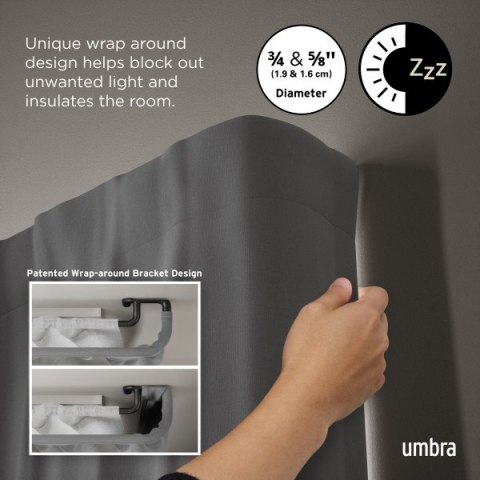 UMBRA karnisz TWILIGHT DOUBLE 76 - 213 cm czarny mat
