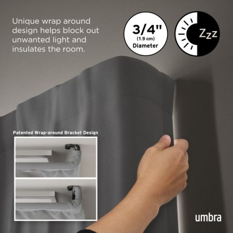 UMBRA karnisz TWILIGHT 76 - 213 cm czarny mat