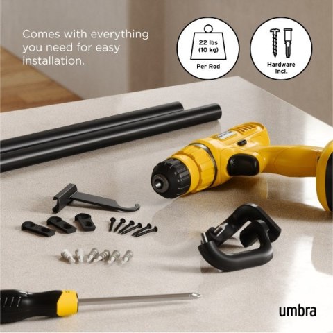 UMBRA karnisz TWILIGHT 76 - 213 cm czarny mat