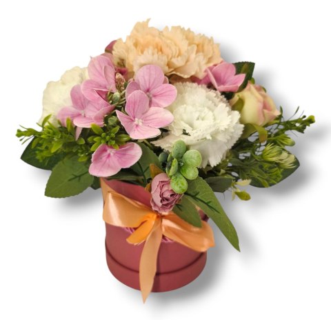 FLOWERBOX SZTUCZNE KWIATY W PUDEŁKU NA DZIEŃ MATKI URODZINY IMIENINY