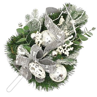 STROIK ŚWIĄTECZNY BIAŁY LUMINOVA, NA DRZWI, ŚCIANĘ, WISZĄCA CHOINKA, 60CM