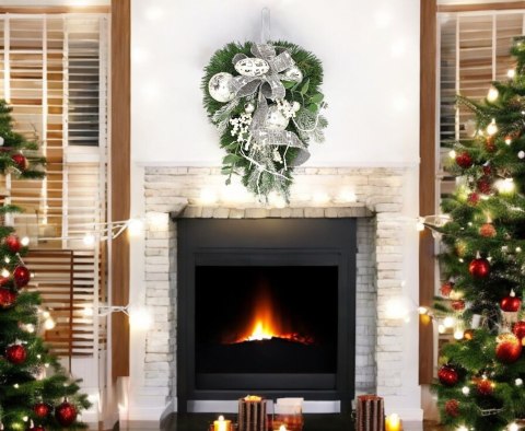 STROIK ŚWIĄTECZNY BIAŁY LUMINOVA, NA DRZWI, ŚCIANĘ, WISZĄCA CHOINKA, 60CM