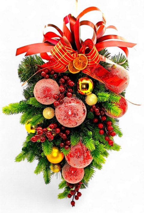 STROIK ŚWIĄTECZNY NOËLLY, CHOINKA NA ŚCIANĘ, DRZWI, XXL, 70CM, UBRANA