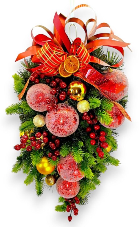 STROIK ŚWIĄTECZNY NOËLLY, CHOINKA NA ŚCIANĘ, DRZWI, XXL, 70CM, UBRANA
