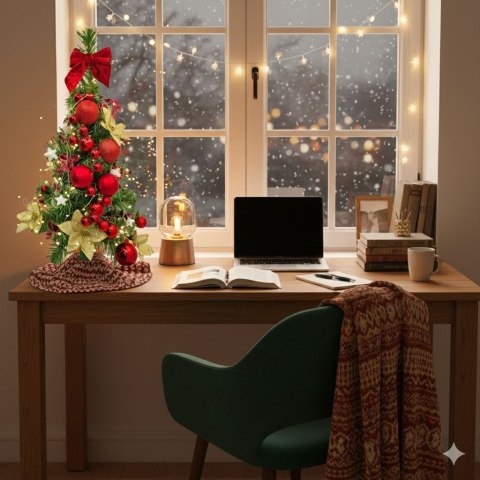 CHOINKA UBRANA NOELITA, 70CM, ŚWIATEŁKA LED, RĘCZNIE ROBIONA