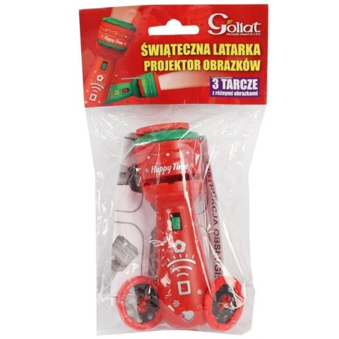 Czerwona Świąteczna Latarka Projektor z Obrazkami na Baterie