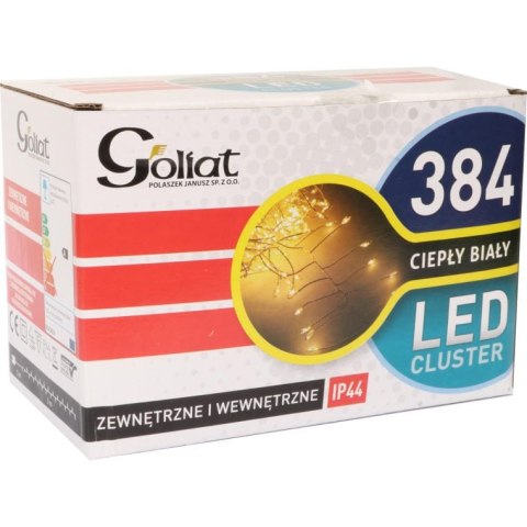 Lampki choinkowe 384 led typu gąsienica w kolorze ciepły biały