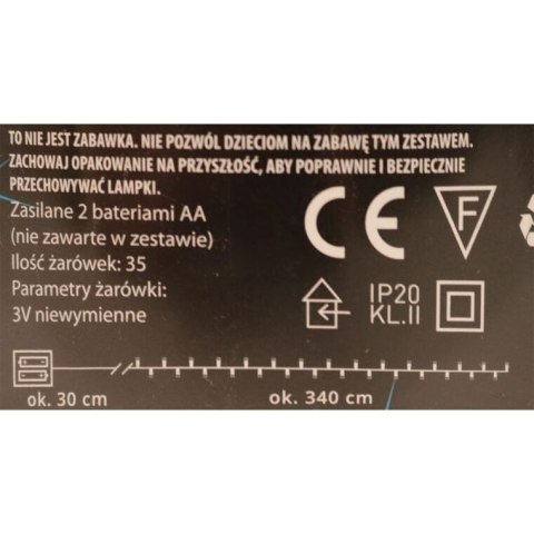 Niebieskie Lampki Choinkowe LED na Baterie - Dekoracyjne Oświetlenie Świąteczne