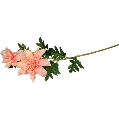 Sztuczna Gałązka z Dwoma Daliami w Kolorze Łososiowym - Dekoracja o Wysokości 66cm