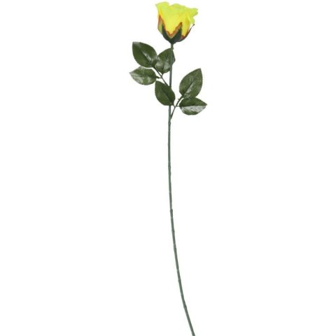 Sztuczna Róża w Pąku Żółta - 64 cm