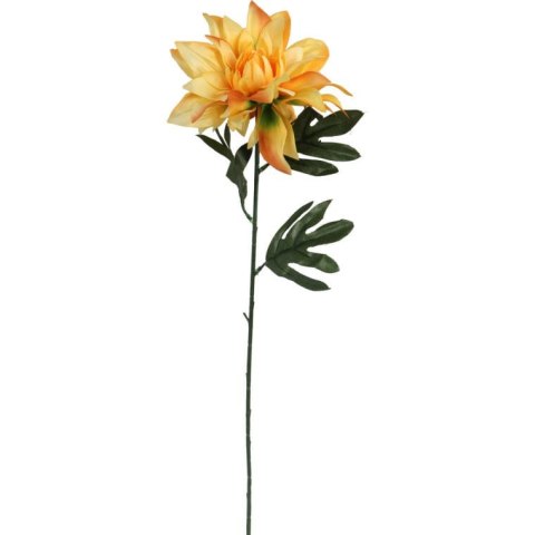 Sztuczna Żółta Dalia - Pojedyncza Gałązka, Wysokość 70 cm