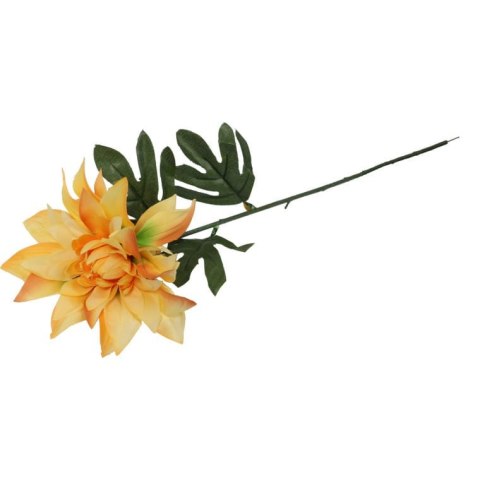 Sztuczna Żółta Dalia - Pojedyncza Gałązka, Wysokość 70 cm