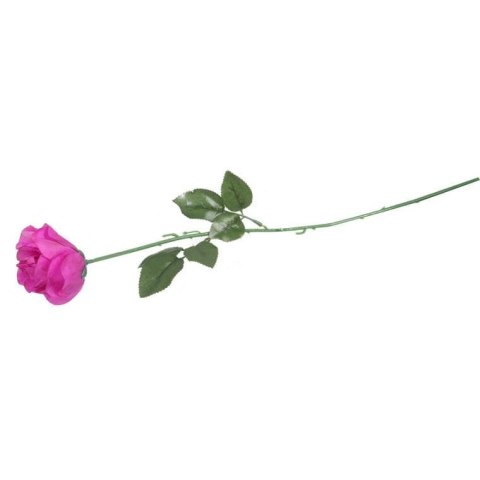 Sztuczna róża pojedynka w kolorze ciemno-różowym 68 cm