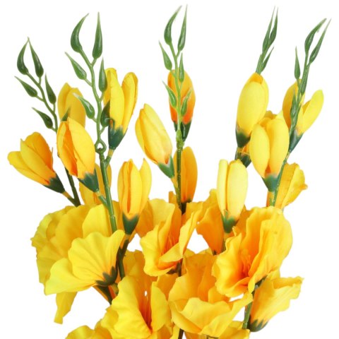BUKIET 5 GAŁĄZEK MIECZYKÓW żółty GLADIOLA 67 cm