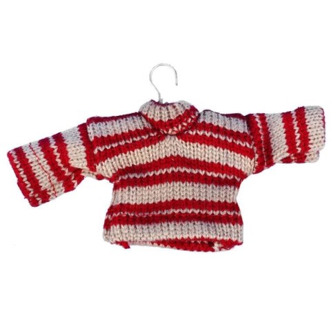 Ozdoba bożonarodzeniowa zawieszka SWETEREK z materiału 13X9cm CZERWONY
