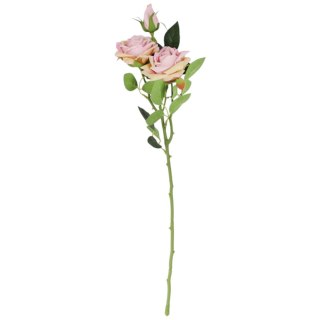 RÓŻA KWIAT SZTUCZNY GAŁĄZKA 3 KWIATÓW do wazonu różowa 56 cm
