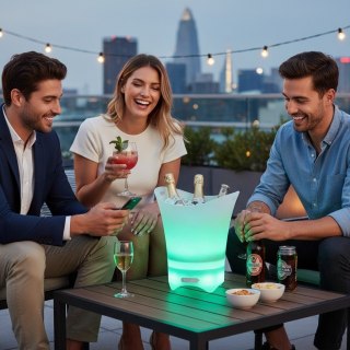POJEMNIK NA LÓD 5L WIADERKO RGB GŁOŚNIK OŚWIETLENIE BLUETOOTH COOLER
