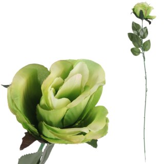Sztuczna Róża w Pąku Koloru Zielonego - 70 cm