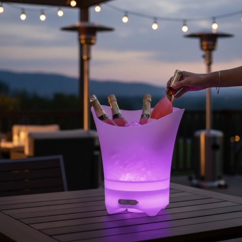 WIADERKO NA LÓD RGB POJEMNIK 7L GŁOŚNIK BLUETOOTH OŚWIETLENIE COOLER