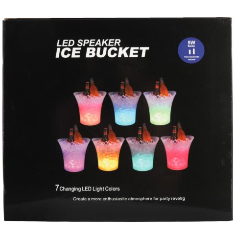 WIADERKO NA LÓD RGB POJEMNIK 7L GŁOŚNIK BLUETOOTH OŚWIETLENIE COOLER