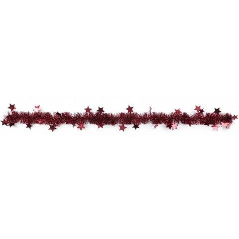 Łańcuch choinkowy Z GWIAZDKAMI średnica 7 cm, długość 3 m KOLOR BORDO