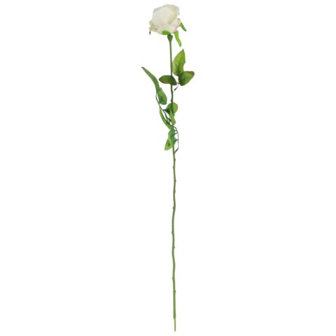 Róża sztuczna pojedynka w pąku kolor kremowa 68 cm