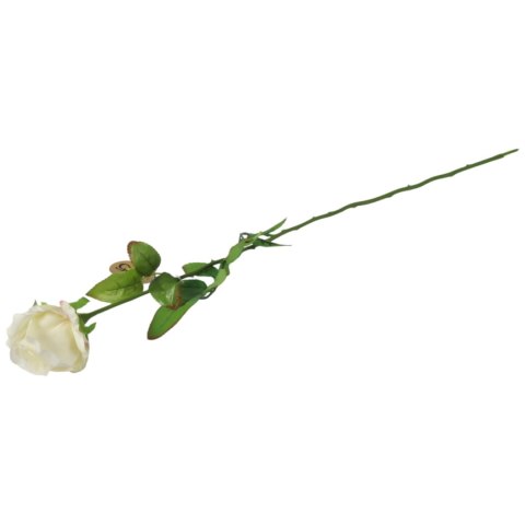 Róża sztuczna pojedynka w pąku kolor kremowa 68 cm
