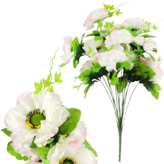 Sztuczny Bukiet 14 Anemonów 54 cm BIAŁY