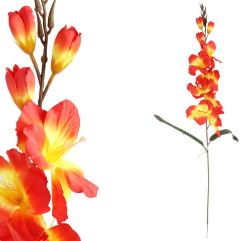 MIECZYK kwiat sztuczny do wazonu GLADIOLA 76 CM pomarańczowa