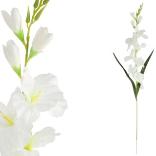 MIECZYK kwiat sztuczny do wazonu GLADIOLA 76 cm biała