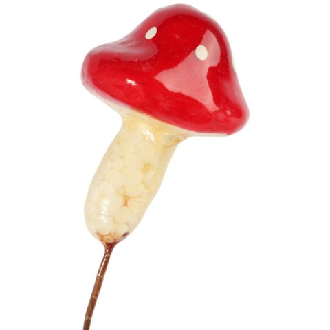 Muchomory Czerwone muchomorki grzyby na piku ozdoby dekoracyjne 4 cm 6 szt