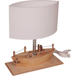 LAMPA NOCNA BIURKOWA DZIECIĘCA LYKKE, DREWNIANA, LED, STATEK, DLA CHŁOPCA
