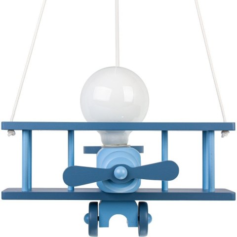 LAMPA SUFITOWA SAMOLOT AVIATOR, DREWNIANA, DLA CHŁOPCA, NIEBIESKA, WISZĄCA